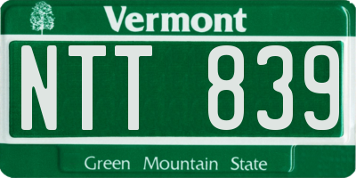VT license plate NTT839