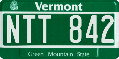 VT license plate NTT842