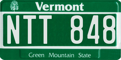 VT license plate NTT848