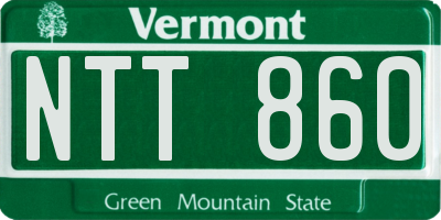 VT license plate NTT860