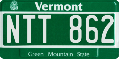 VT license plate NTT862