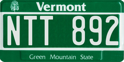 VT license plate NTT892