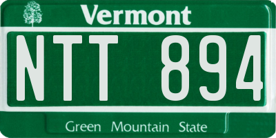 VT license plate NTT894