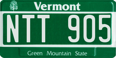 VT license plate NTT905