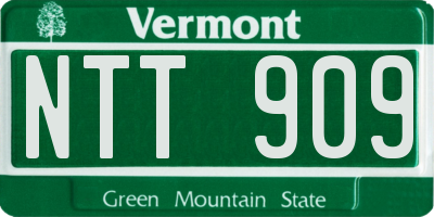 VT license plate NTT909