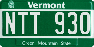 VT license plate NTT930