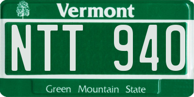 VT license plate NTT940