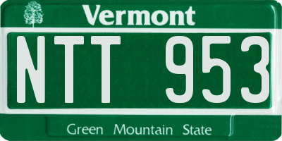 VT license plate NTT953