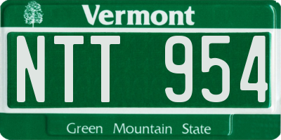 VT license plate NTT954