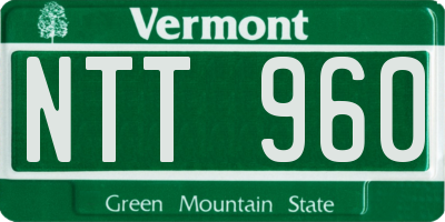 VT license plate NTT960