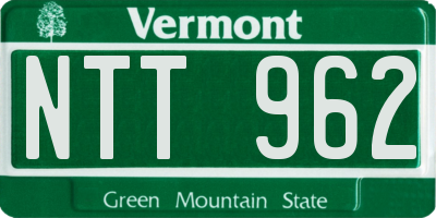 VT license plate NTT962