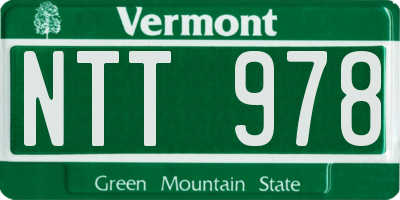 VT license plate NTT978