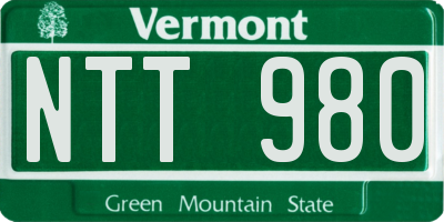VT license plate NTT980