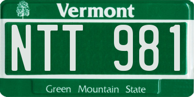 VT license plate NTT981