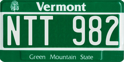 VT license plate NTT982