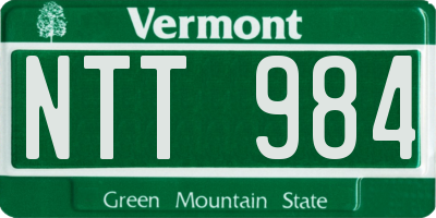 VT license plate NTT984