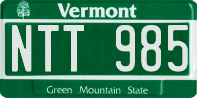 VT license plate NTT985