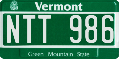 VT license plate NTT986