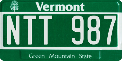VT license plate NTT987