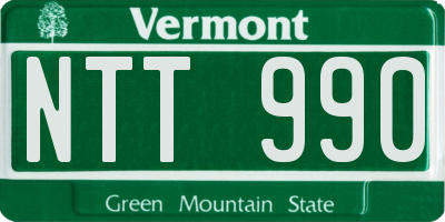 VT license plate NTT990