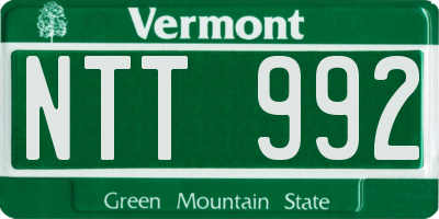 VT license plate NTT992