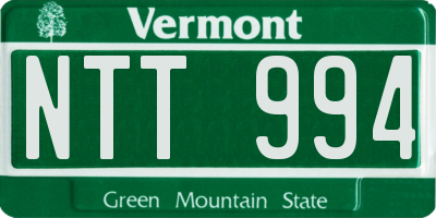 VT license plate NTT994