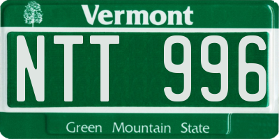 VT license plate NTT996