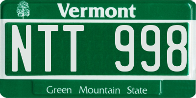 VT license plate NTT998