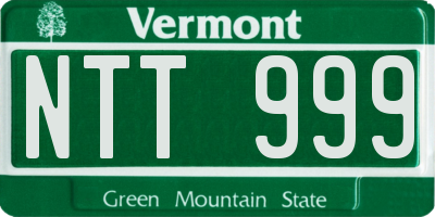 VT license plate NTT999