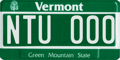 VT license plate NTU000