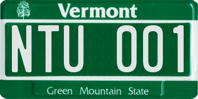 VT license plate NTU001