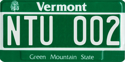 VT license plate NTU002