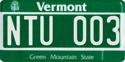 VT license plate NTU003