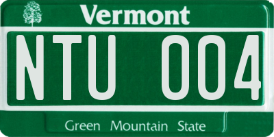 VT license plate NTU004