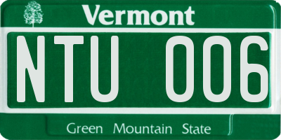 VT license plate NTU006