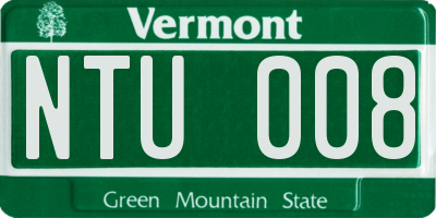 VT license plate NTU008