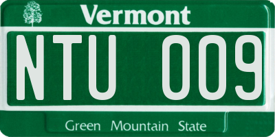 VT license plate NTU009