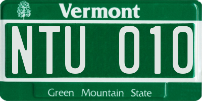 VT license plate NTU010