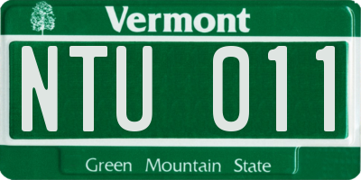 VT license plate NTU011