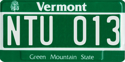 VT license plate NTU013