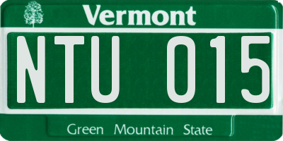 VT license plate NTU015
