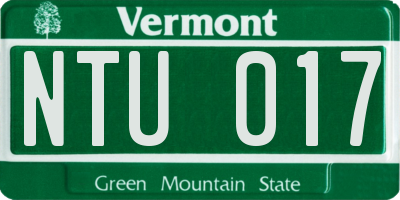 VT license plate NTU017