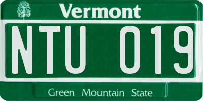 VT license plate NTU019