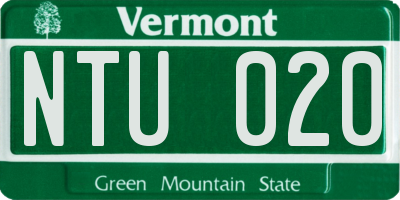 VT license plate NTU020