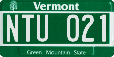 VT license plate NTU021