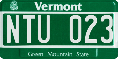 VT license plate NTU023