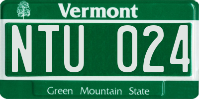 VT license plate NTU024