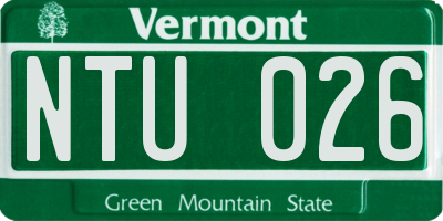 VT license plate NTU026