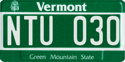 VT license plate NTU030