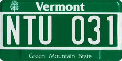 VT license plate NTU031